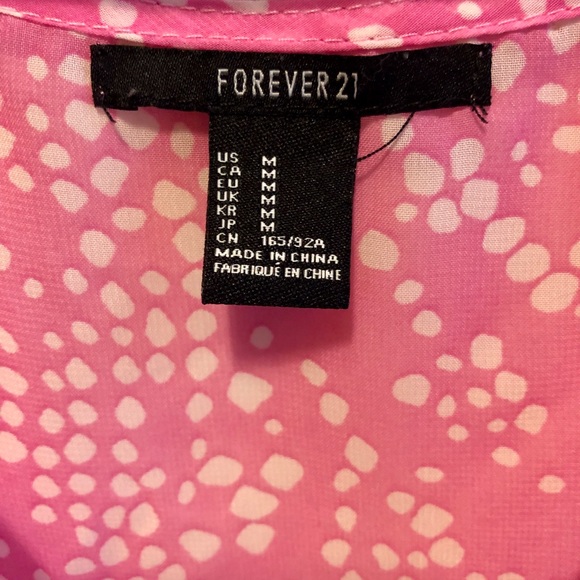 Forever 21 Pink Polka Dot Short Sleeve Blouse - Picture 3 of 6